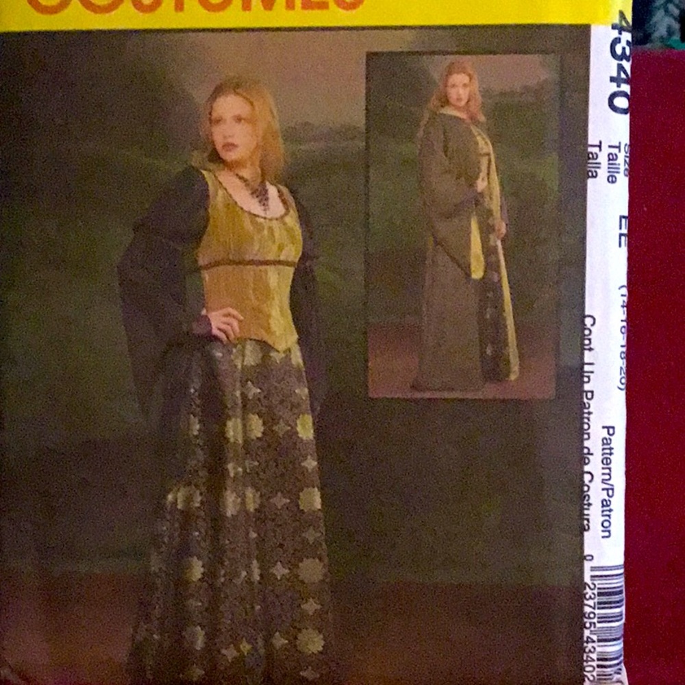 Renaissance Dress/Cape Pattern size 14-20